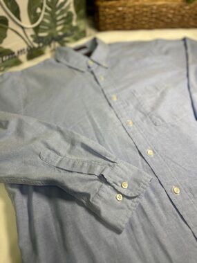 Chaps Ralph Lauren Classic Light Blue Button-Down Men's Shirt- 17in 34/35